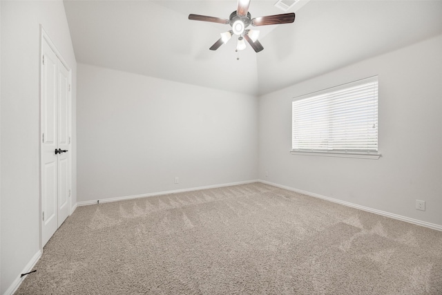 1020 Perennial Ln, Little Elm, TX 75068 - carpeted empty room featuring lofted ceiling and a ceiling fan