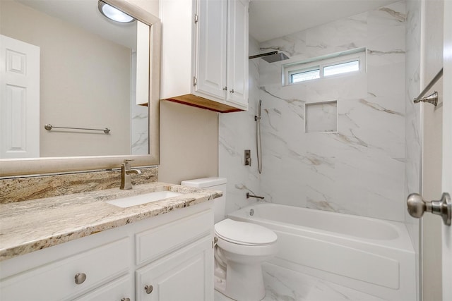 555 Meadowbrook Dr, Burleson, TX 76028 - bathroom with vanity, marble finish flooring, and bathtub / shower combination