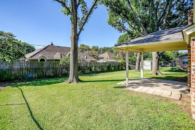 555 Meadowbrook Dr, Burleson, TX 76028 - fenced backyard with a patio area and a storage shed