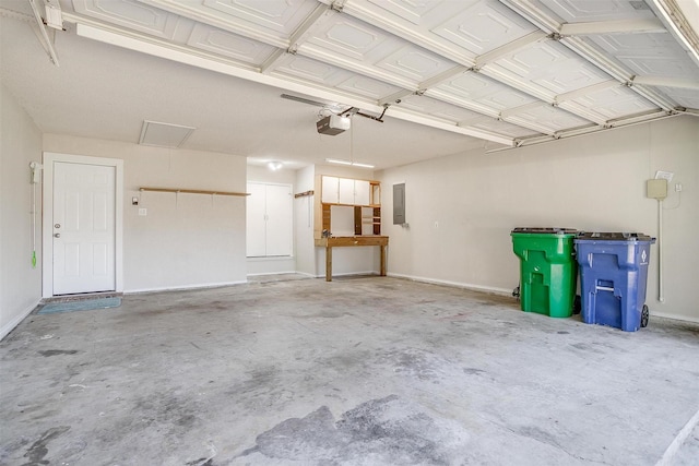 555 Meadowbrook Dr, Burleson, TX 76028 - garage featuring electric panel and a garage door opener