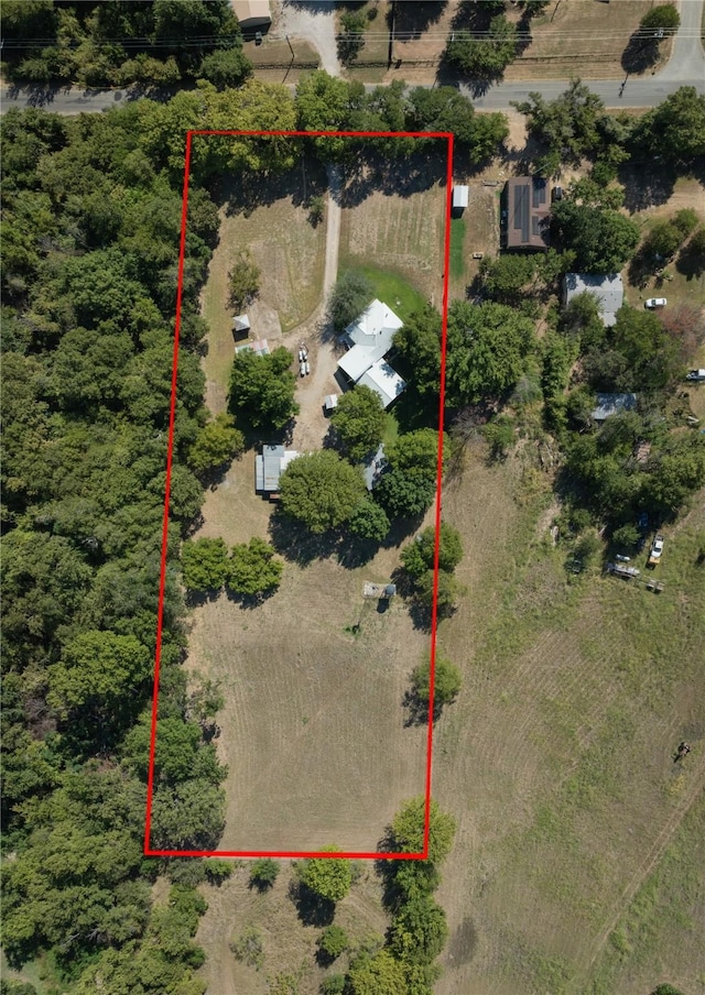 4525 Midway Rd, Weatherford, TX 76085 - overview of rural landscape with property parcel outlined