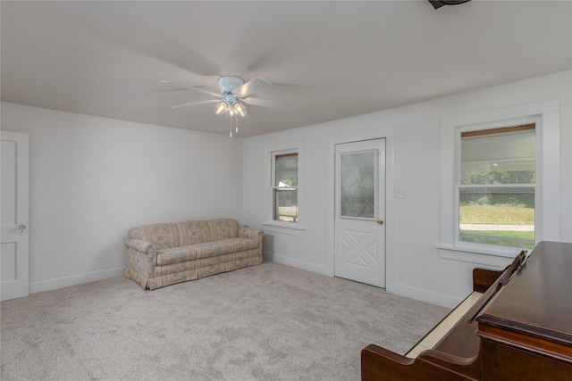 4525 Midway Rd, Weatherford, TX 76085 - sitting room featuring carpet floors and ceiling fan