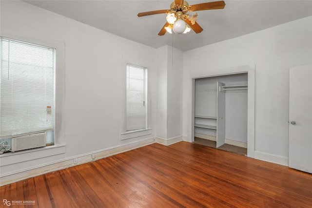 538 Dalzell St, Shreveport, LA 71104 - unfurnished bedroom with wood finished floors, a closet, and ceiling fan