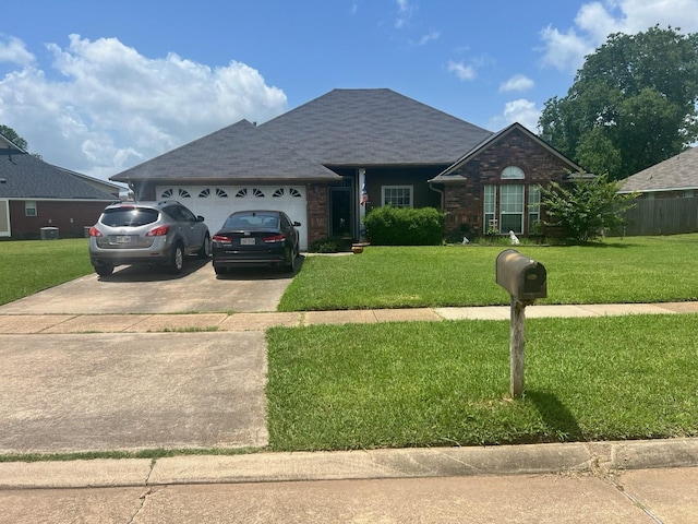 5782 Bayou Dr, Bossier City, LA 71112 - view of front of property featuring a garage, a front yard, and driveway