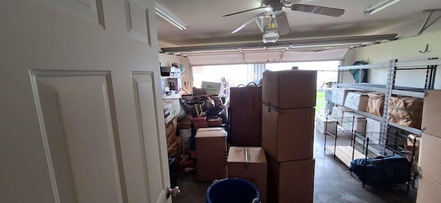 5782 Bayou Dr, Bossier City, LA 71112 - garage with a ceiling fan