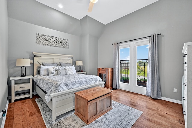 107 Bob Jones Ct, Pottsboro, TX 75076 - bedroom with light wood-style floors, access to outside, and a ceiling fan