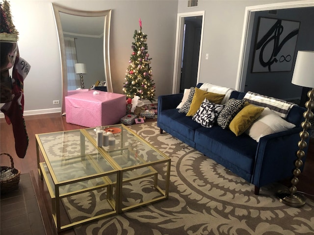 2848 Forest Ave, Fort Worth, TX 76112 - living area with wood finished floors and ornamental molding