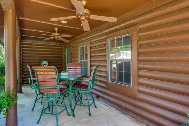 322 Post Oak Dr, Highland Village, TX 75077 - view of patio with a ceiling fan and outdoor dining space