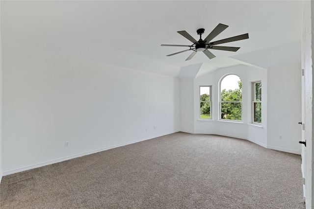 1645 Ashbourne Dr, Rockwall, TX 75087 - carpeted spare room featuring vaulted ceiling and ceiling fan