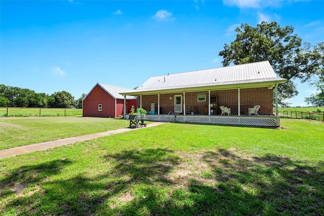 1243 Vz County Road 1903, Fruitvale, TX 75127 - rear view of house with a metal roof and brick siding