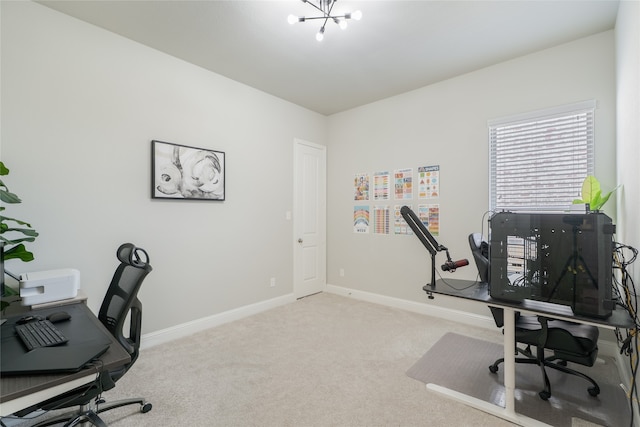 1253 Gray Fox Ln, Frisco, TX 75033 - office with carpet floors and a chandelier