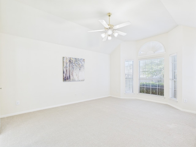 1197 Pleasant Oaks Dr, Lewisville, TX 75067 - carpeted empty room featuring lofted ceiling and ceiling fan