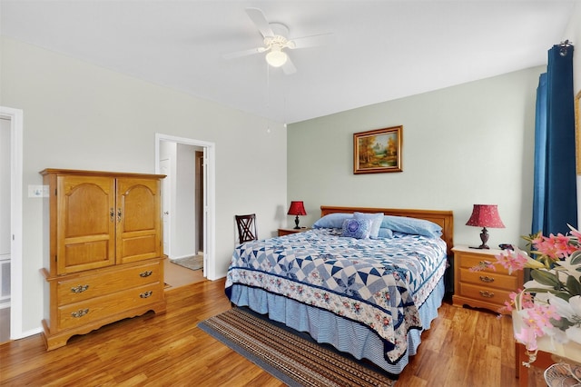 1712 Intervale Rd, Providence Village, TX 76227 - bedroom featuring light wood-style floors and ceiling fan