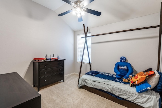 109 Niagara Falls Dr, Anna, TX 75409 - bedroom featuring vaulted ceiling, carpet flooring, and a ceiling fan