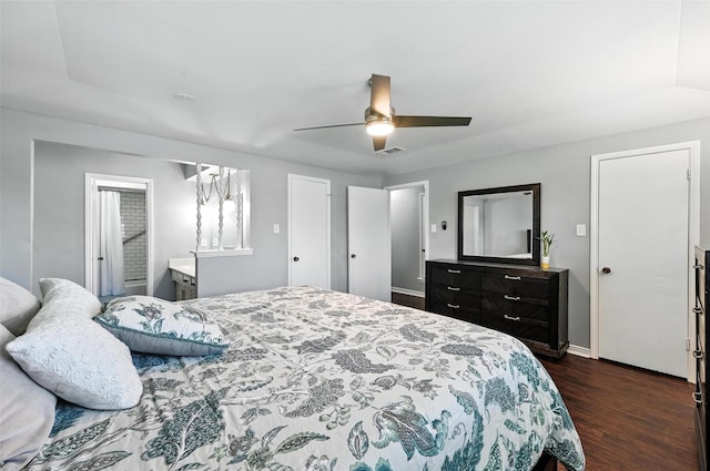 826 E Cherry St, Duncanville, TX 75116 - bedroom featuring dark wood finished floors and a ceiling fan