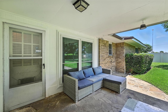 826 E Cherry St, Duncanville, TX 75116 - view of patio / terrace with an outdoor hangout area
