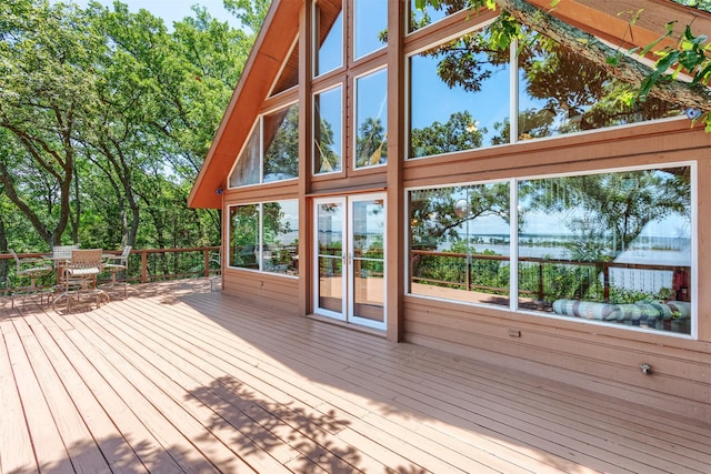 110 Waterview Ln, Pottsboro, TX 75076 - wooden deck featuring outdoor dining area