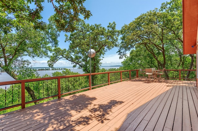 110 Waterview Ln, Pottsboro, TX 75076 - wooden terrace with a water view