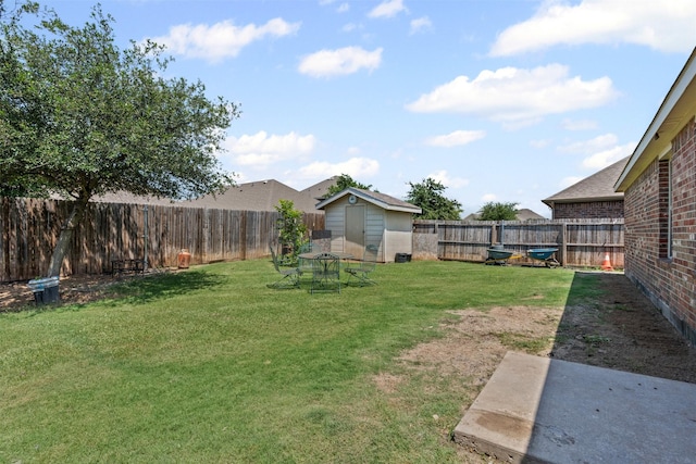 1420 Arabella Ave, Forney, TX 75126 - fenced backyard featuring a storage shed