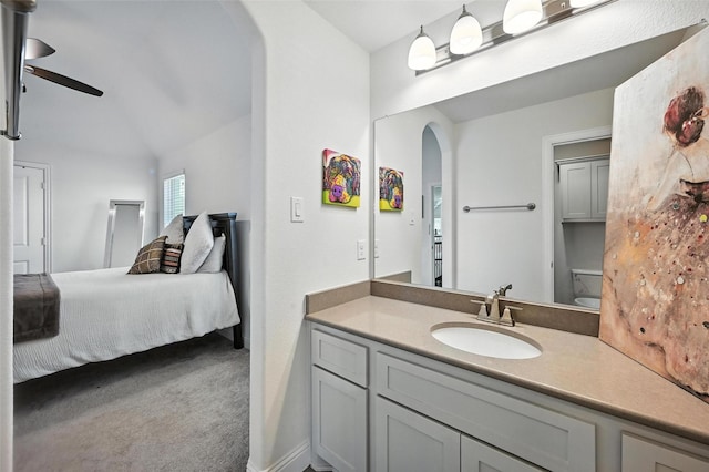9840 El Colina Dr, Fort Worth, TX 76179 - bathroom featuring ensuite bathroom, vanity, and a ceiling fan