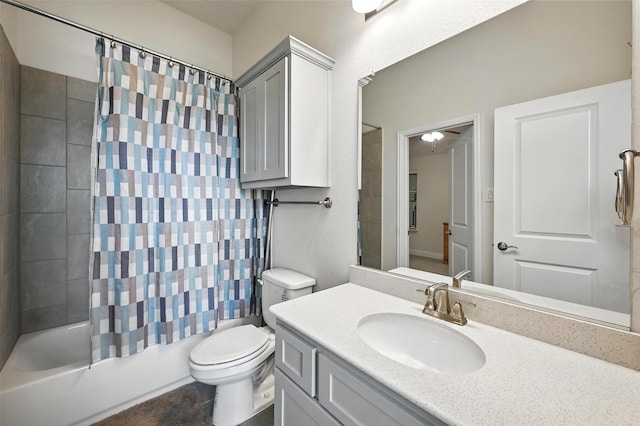 9840 El Colina Dr, Fort Worth, TX 76179 - bathroom with vanity and shower / bathtub combination with curtain