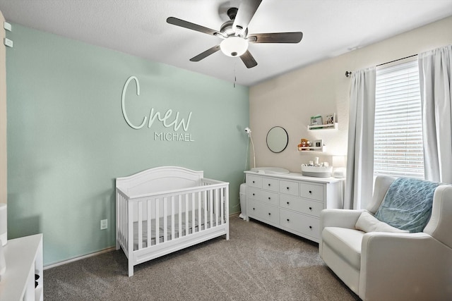 10200 Wildfowl Dr, Fort Worth, TX 76177 - bedroom featuring carpet, a crib, and a ceiling fan