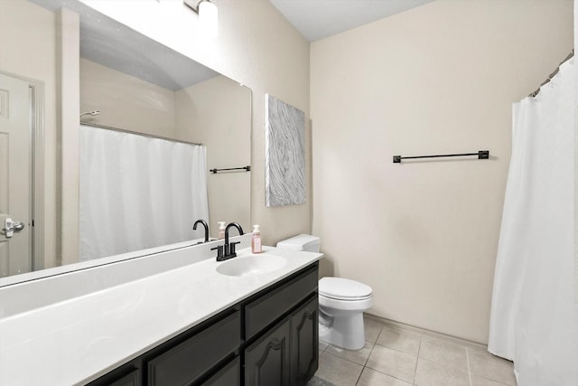 10200 Wildfowl Dr, Fort Worth, TX 76177 - bathroom with vanity, tile patterned flooring, and curtained shower