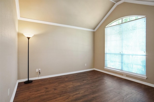 1660 Spinnaker Ln, Azle, TX 76020 - empty room featuring dark wood-style floors and vaulted ceiling