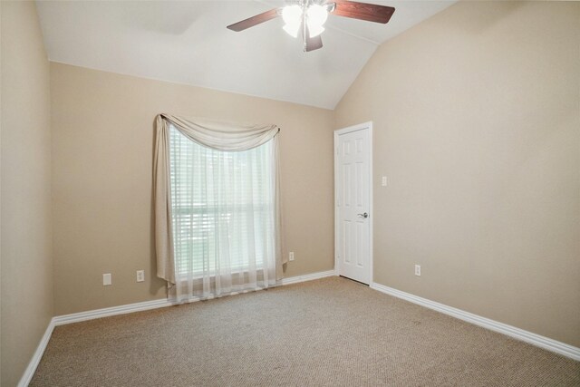 1660 Spinnaker Ln, Azle, TX 76020 - carpeted empty room with ceiling fan and lofted ceiling