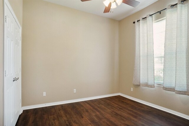 1660 Spinnaker Ln, Azle, TX 76020 - spare room featuring dark wood finished floors, ceiling fan, and healthy amount of natural light