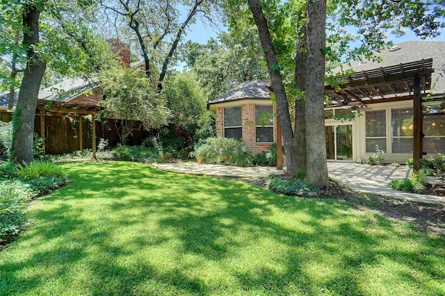 1660 Spinnaker Ln, Azle, TX 76020 - view of grassy yard with a pergola and a patio area