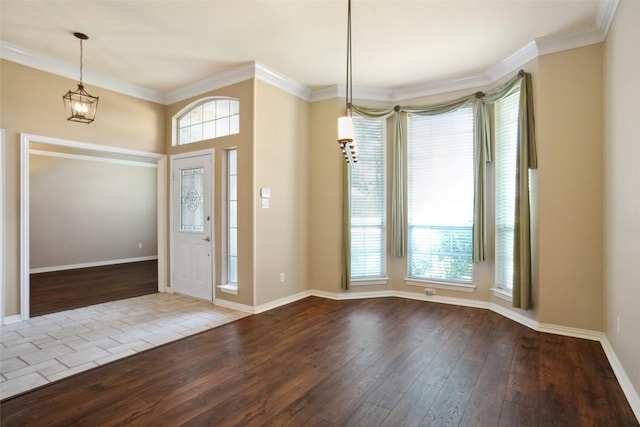 1660 Spinnaker Ln, Azle, TX 76020 - entryway with wood-type flooring and ornamental molding