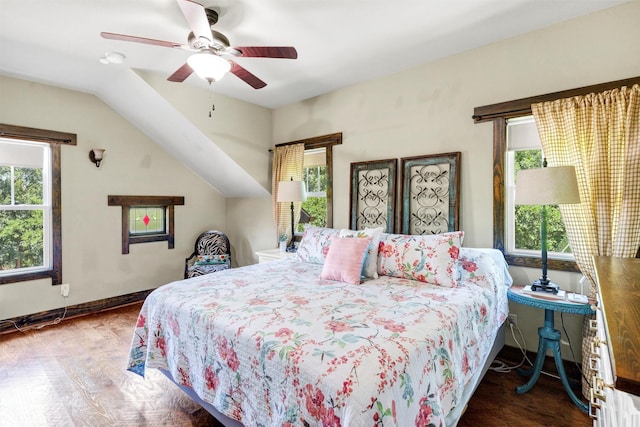 421 Dallas St, Argyle, TX 76226 - bedroom with multiple windows, wood finished floors, and ceiling fan