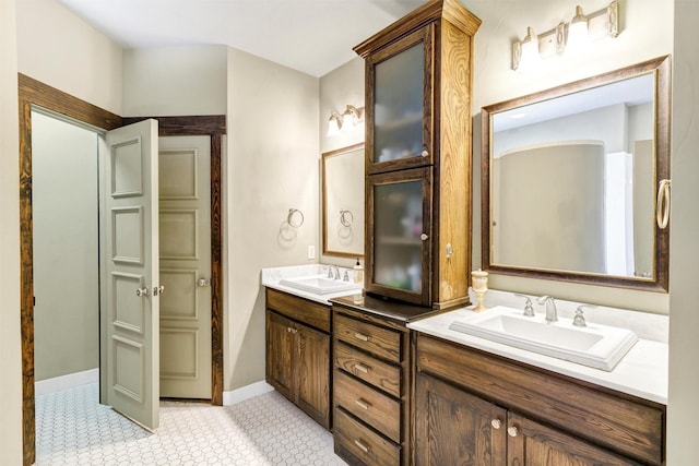 421 Dallas St, Argyle, TX 76226 - full bath with double vanity and baseboards