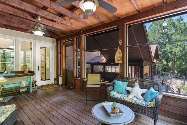 421 Dallas St, Argyle, TX 76226 - sunroom with ceiling fan