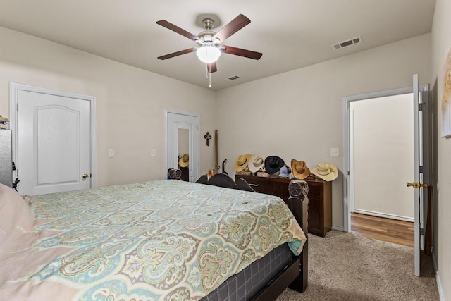 105 William St, Pottsboro, TX 75076 - bedroom with carpet floors and ceiling fan