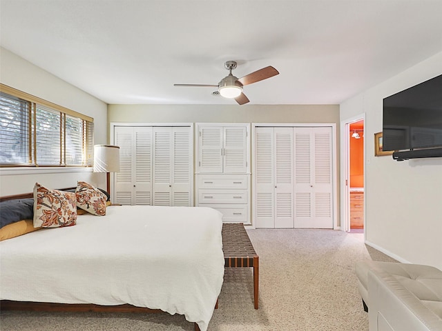 1102 N Graves St, Mckinney, TX 75069 - carpeted bedroom featuring multiple closets and a ceiling fan