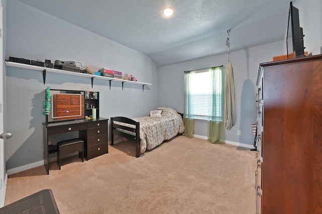 127 Pasture Ln, Decatur, TX 76234 - bedroom with light colored carpet and vaulted ceiling