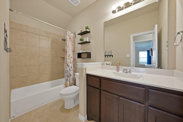127 Pasture Ln, Decatur, TX 76234 - full bath with tile patterned flooring, vanity, and shower / bath combination with curtain