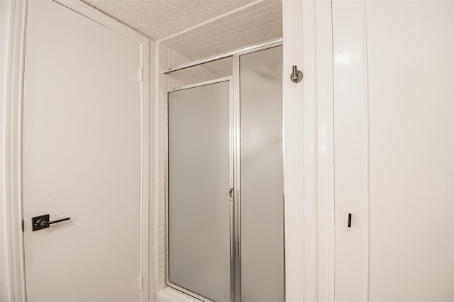 5907 Copperwood Ln Unit 1138, Dallas, TX 75248 - full bath with a shower stall and a textured ceiling