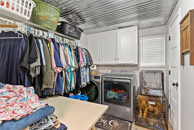 5270 Birch, Paris, TX 75462 - washroom with washing machine and clothes dryer and cabinet space