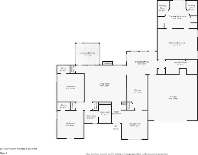 6215 Suffolk Dr, Arlington, TX 76001 - view of room layout