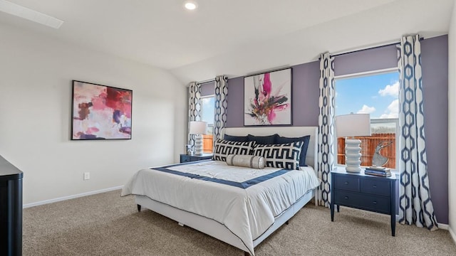 9453 Mint Hill Dr, Fort Worth, TX 76108 - bedroom with carpet floors, lofted ceiling, and recessed lighting