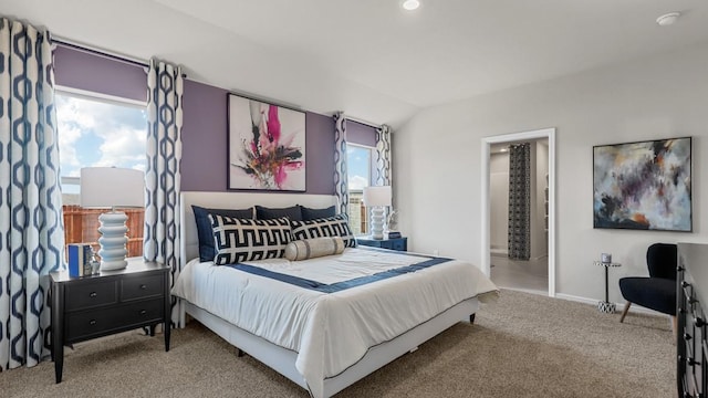 9453 Mint Hill Dr, Fort Worth, TX 76108 - carpeted bedroom with vaulted ceiling and baseboards