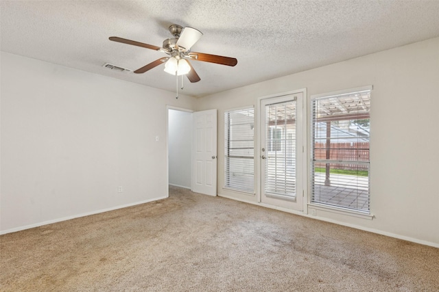 2017 Jessie Pl, Edgecliff Village, TX 76134 - carpeted empty room featuring a ceiling fan and a textured ceiling