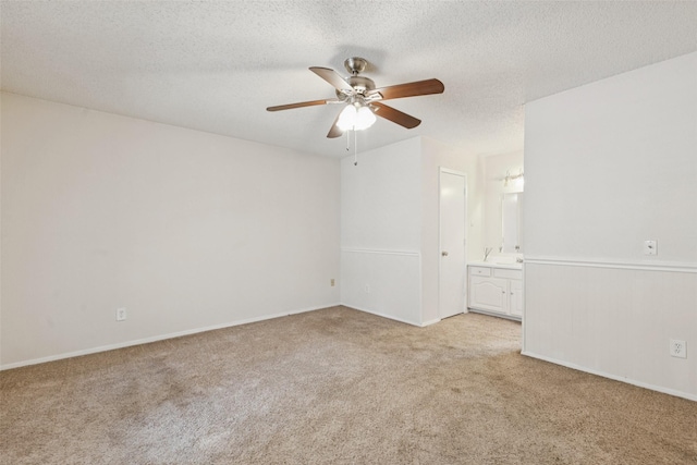 2017 Jessie Pl, Edgecliff Village, TX 76134 - unfurnished room featuring light colored carpet, a ceiling fan, and a textured ceiling