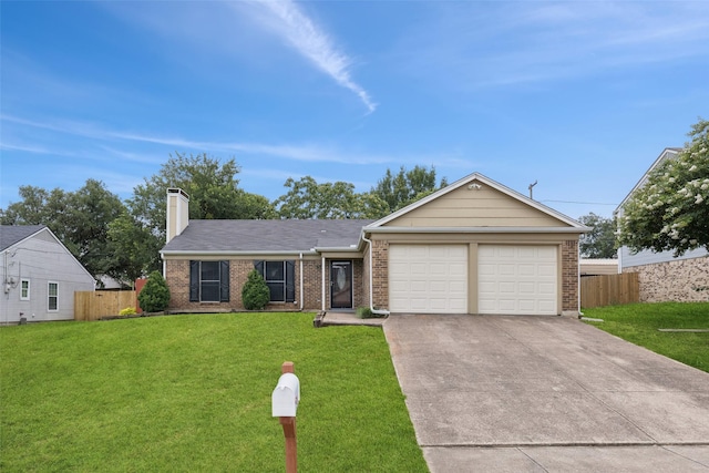2017 Jessie Pl, Edgecliff Village, TX 76134 - ranch-style home with an attached garage, brick siding, driveway, and a chimney