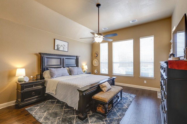 1970 Lake Forest Dr, Rockwall, TX 75087 - bedroom with dark wood finished floors and a ceiling fan
