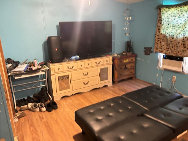 295 Denton Heights Ln, Weatherford, TX 76085 - living area with light wood finished floors and cooling unit