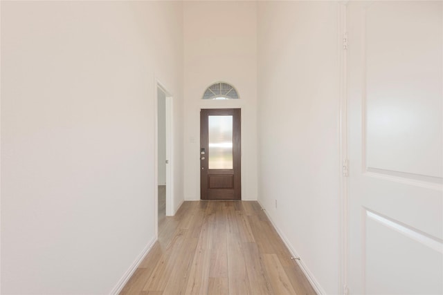 219 Autumn Sage Ln, Princeton, TX 75407 - doorway to outside featuring light wood finished floors and a high ceiling